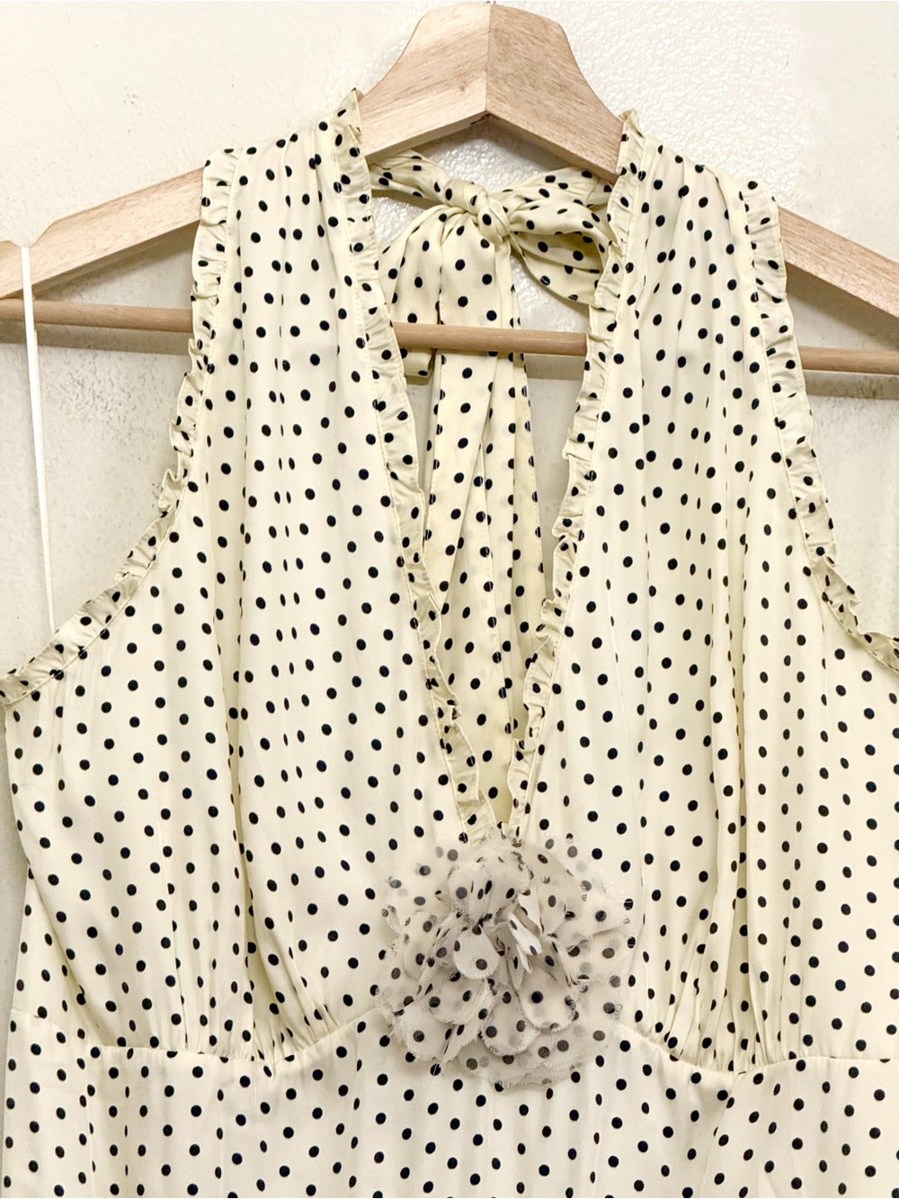 NWT DÔEN Mazarine Polka Dot Midi Dress in Portia Dot, Cream Size XL - Picture 10 of 17